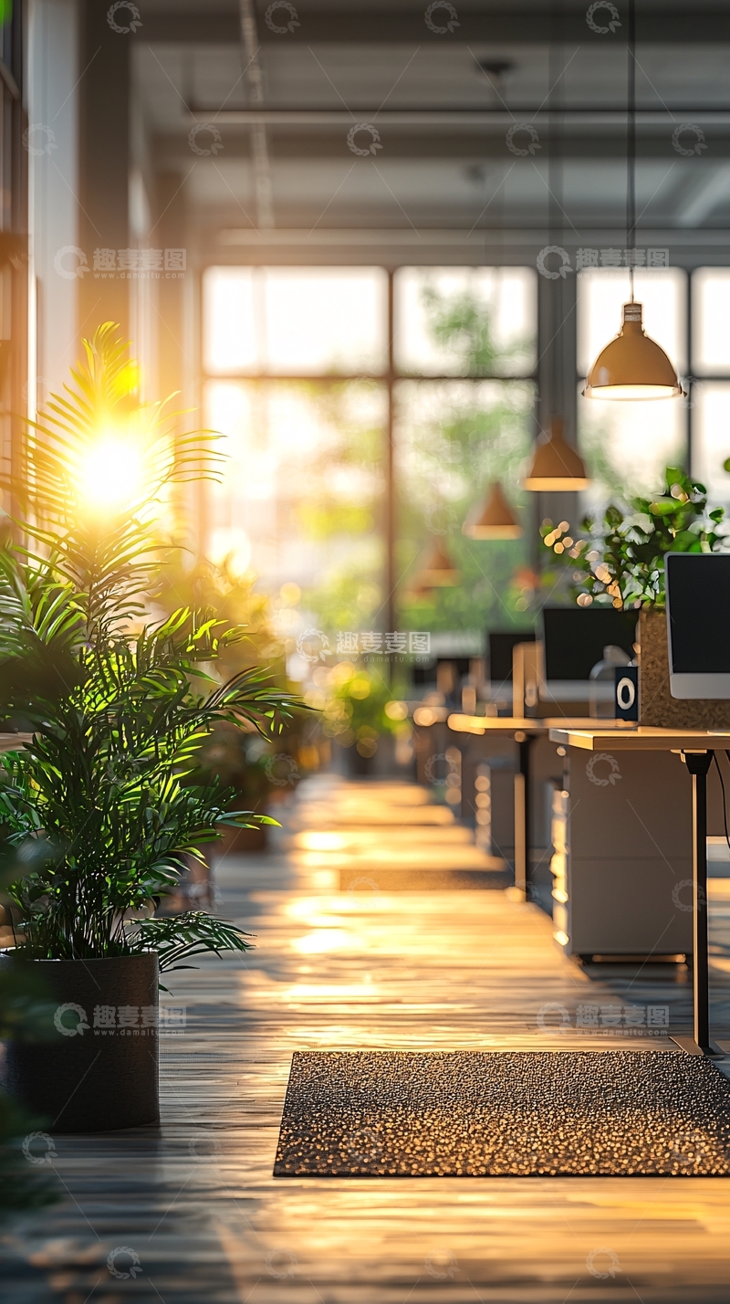 高清大图下载【趣麦麦图】阳光洒进现代化办公室