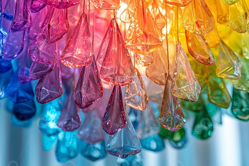 高清大图下载【趣麦麦图】彩虹水晶吊灯