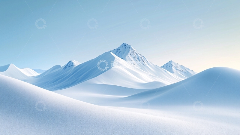 高清大图下载【趣麦麦图】极简雪山风景图