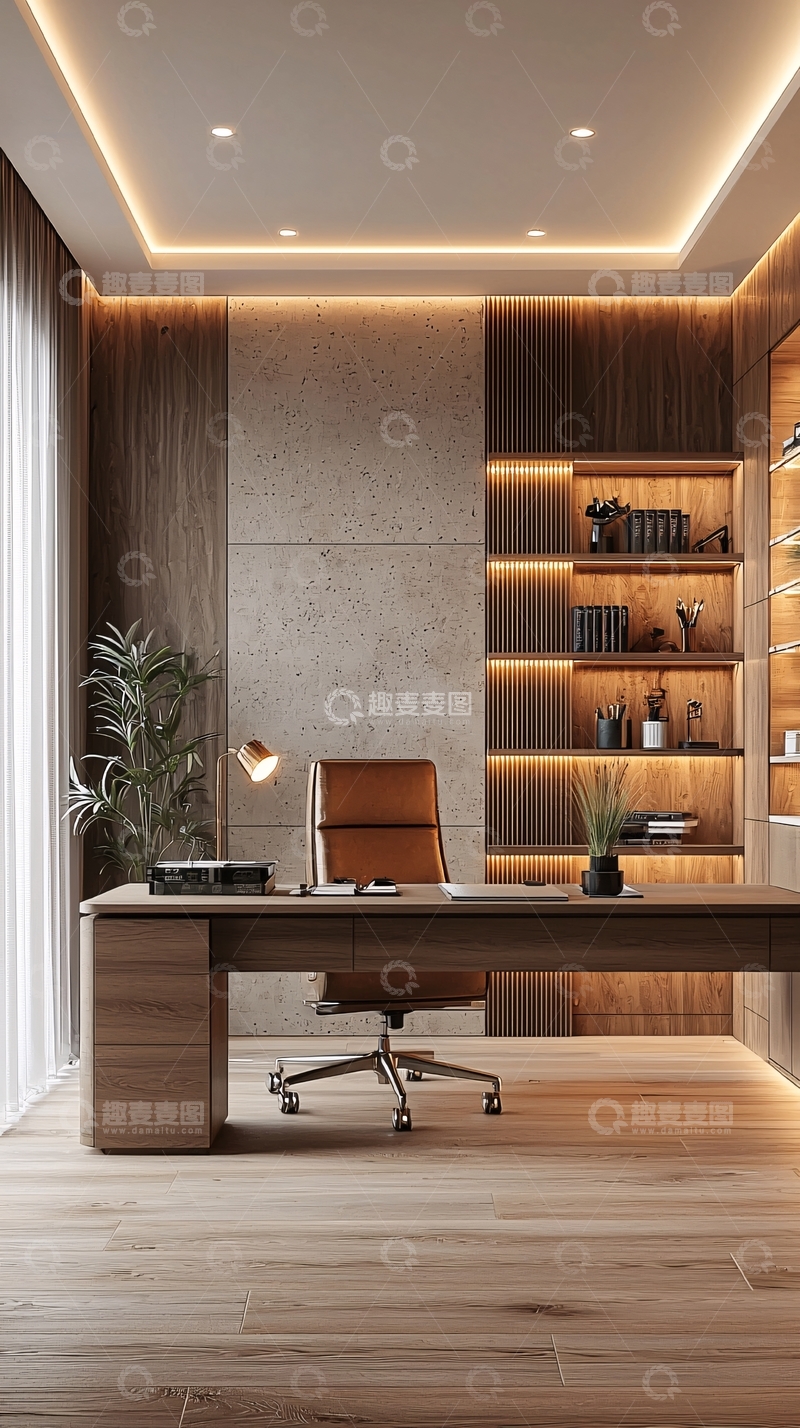 高清大图下载【趣麦麦图】高级现代简约书房