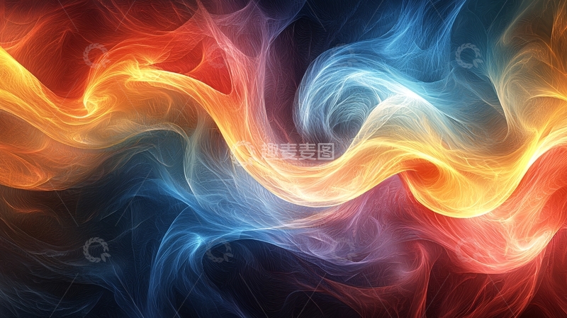 高清大图下载【趣麦麦图】火焰蓝光能量波纹