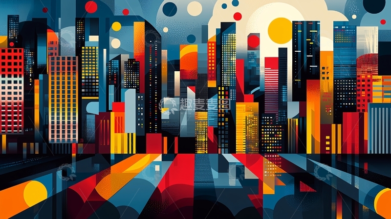 高清大图下载【趣麦麦图】抽象城市夜景