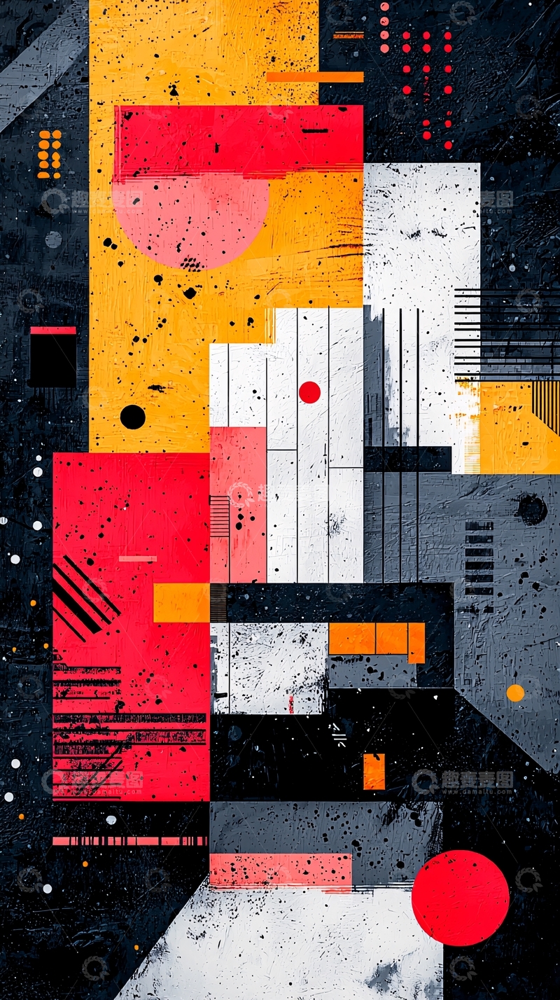 高清大图下载【趣麦麦图】抽象几何彩色壁纸