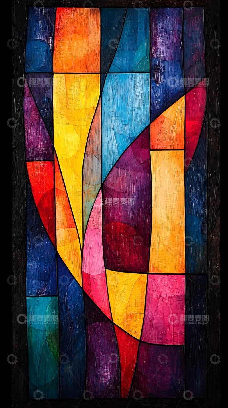 高清大图下载【趣麦麦图】抽象彩色玻璃窗
