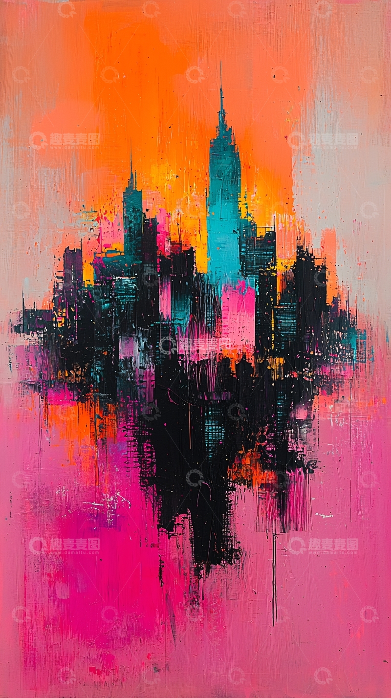 高清大图下载【趣麦麦图】抽象城市夜景