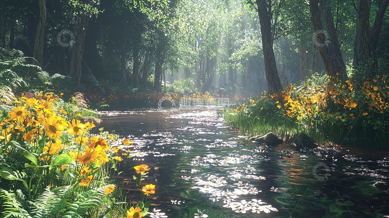 高清大图下载【趣麦麦图】森林小溪