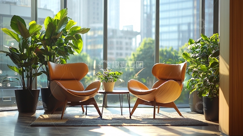 高清大图下载【趣麦麦图】落地窗阳光洒进室内