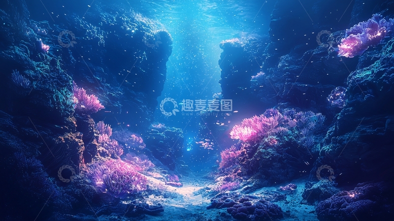 高清大图下载【趣麦麦图】深海珊瑚峡谷