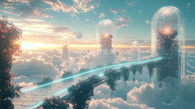 高清大图下载【趣麦麦图】云端城市