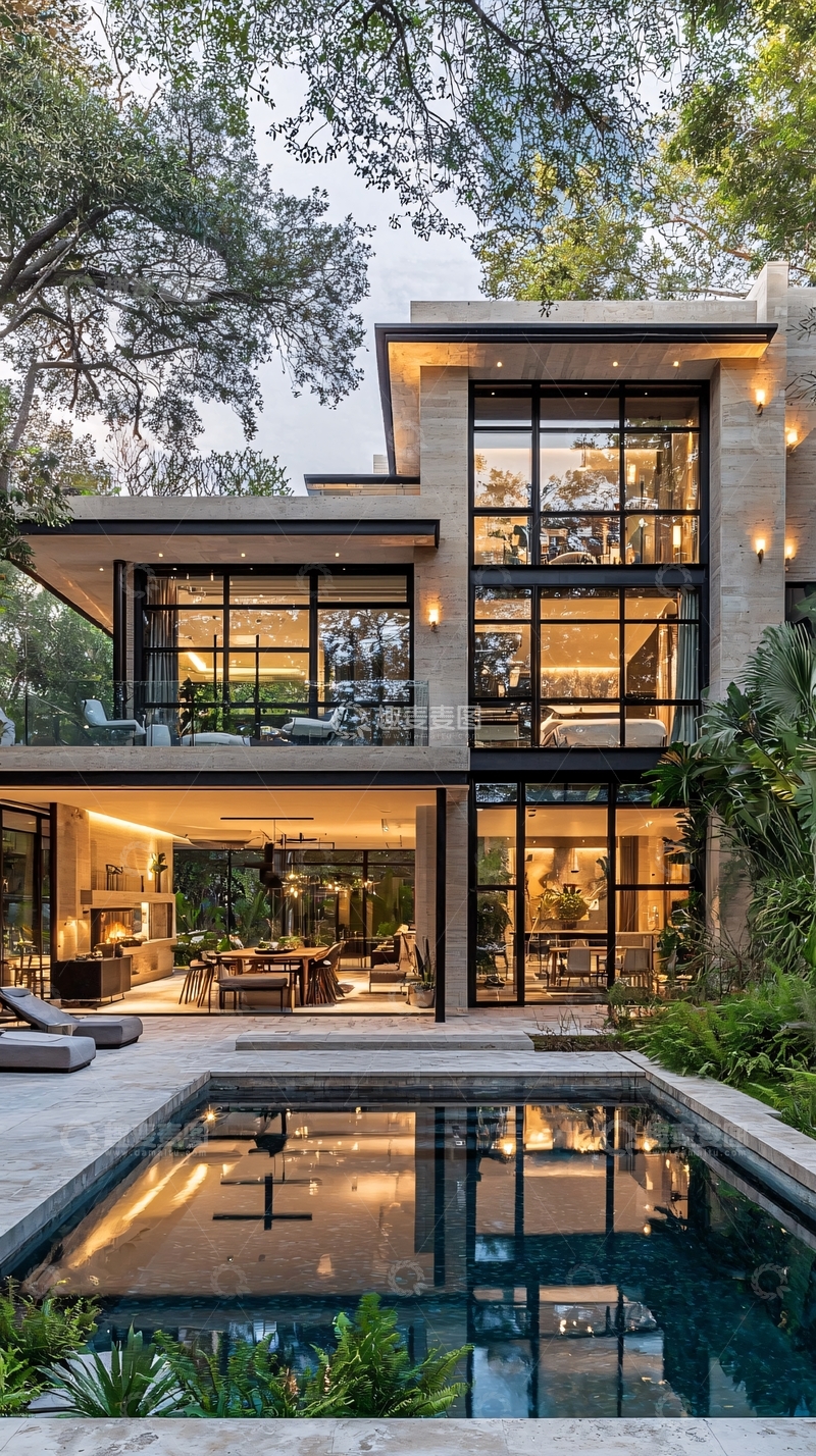 高清大图下载【趣麦麦图】现代简约别墅57