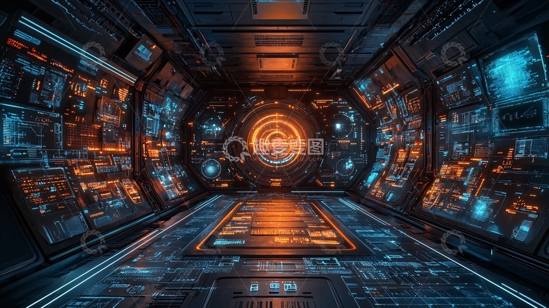 高清大图下载【趣麦麦图】未来科技飞船控制室