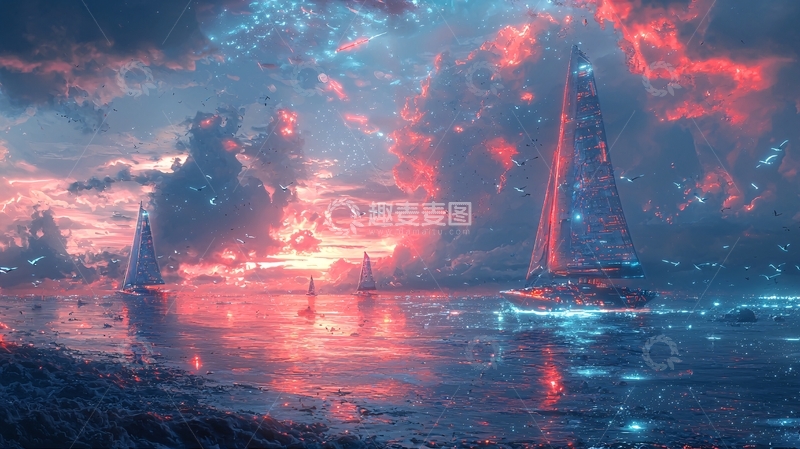 高清大图下载【趣麦麦图】奇幻风格海景