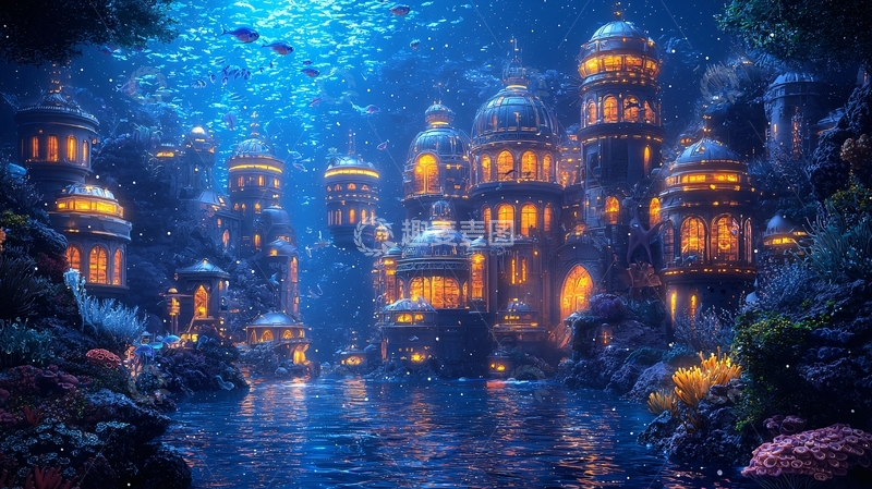 高清大图下载【趣麦麦图】海底城市
