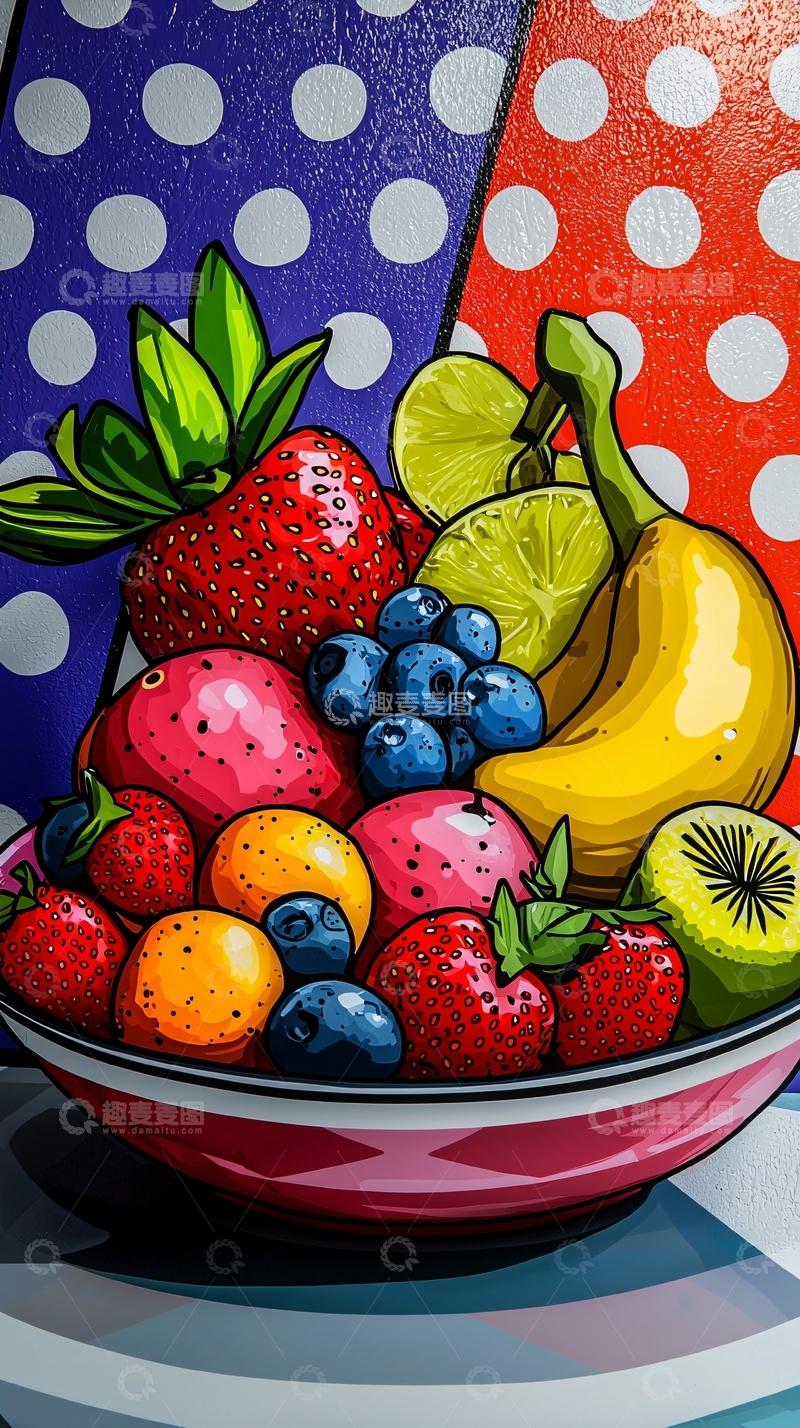 高清大图下载【趣麦麦图】彩色水果碗