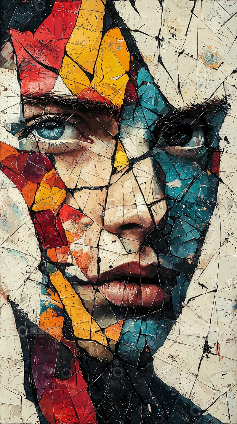 高清大图下载【趣麦麦图】抽象拼贴肖像