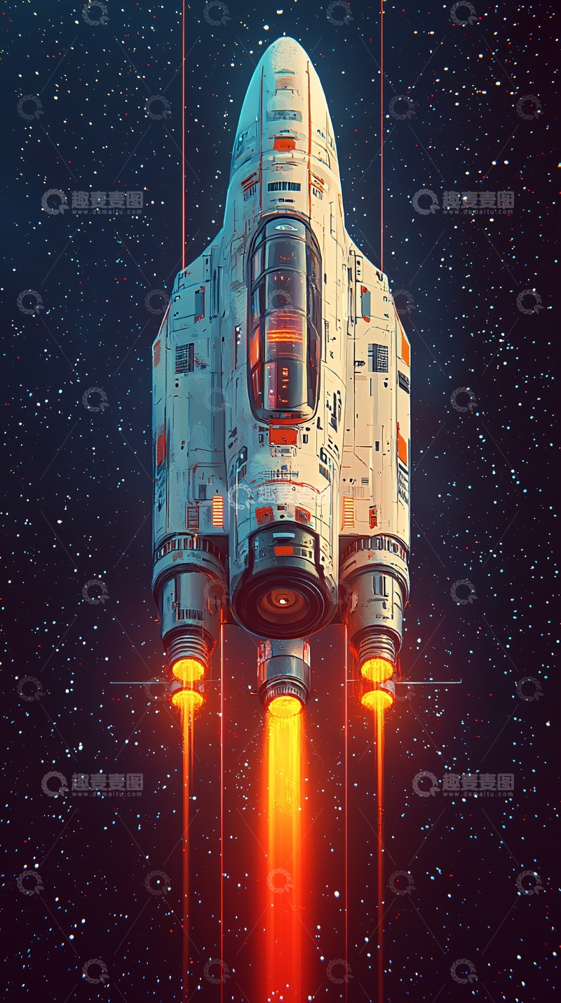 高清大图下载【趣麦麦图】宇宙飞船发射