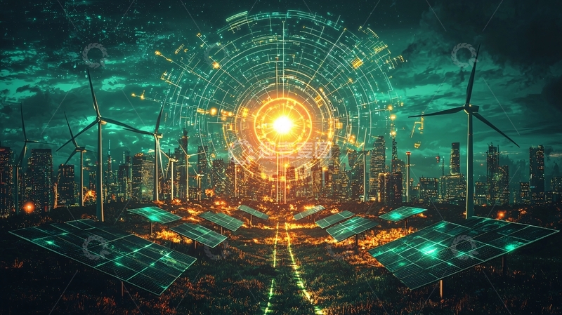 高清大图下载【趣麦麦图】未来科技感城市夜景