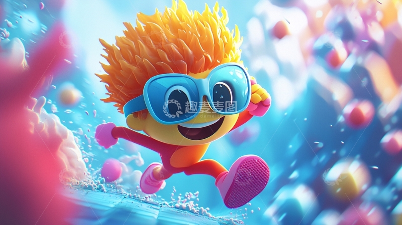 高清大图下载【趣麦麦图】活力四射的卡通运动人物
