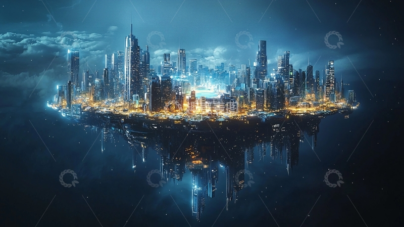 高清大图下载【趣麦麦图】云端城市