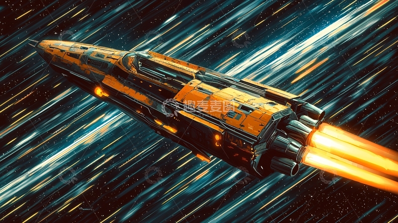 高清大图下载【趣麦麦图】太空飞船高速飞行