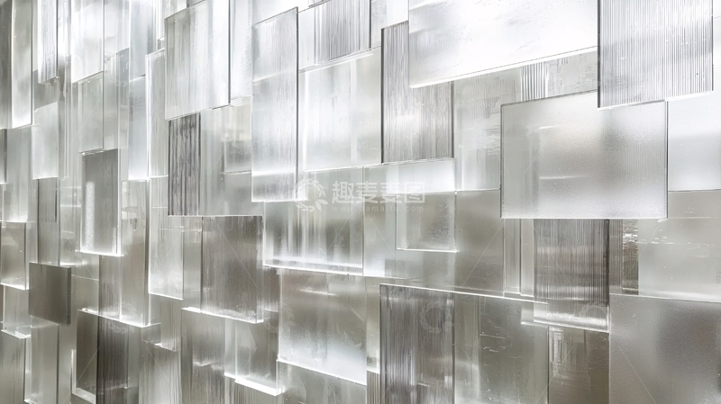 高清大图下载【趣麦麦图】透明亚克力块拼接墙