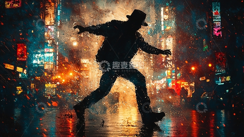 高清大图下载【趣麦麦图】雨夜都市剪影