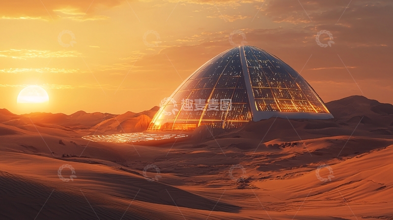 高清大图下载【趣麦麦图】沙漠玻璃穹顶