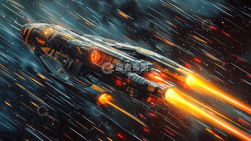 高清大图下载【趣麦麦图】宇宙飞船高速飞行