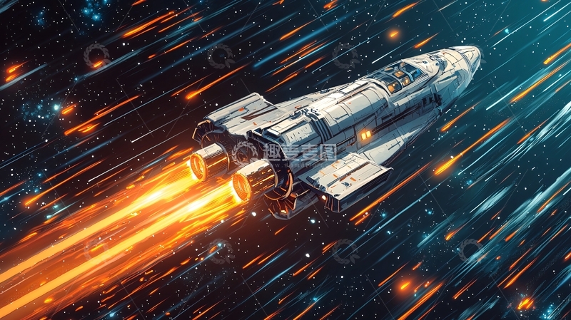 高清大图下载【趣麦麦图】宇宙飞船高速飞行