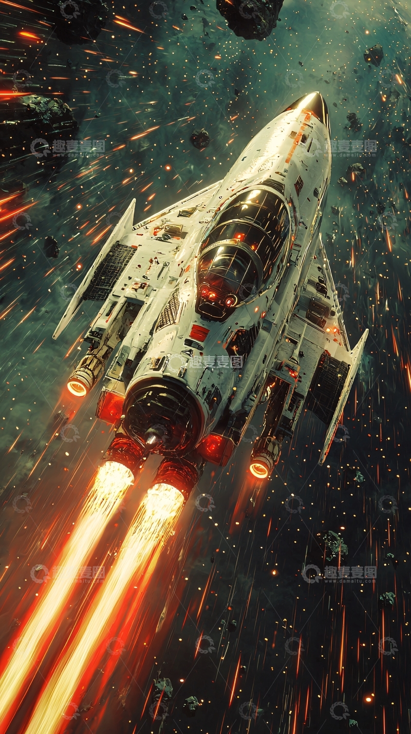 高清大图下载【趣麦麦图】宇宙飞船高速飞行