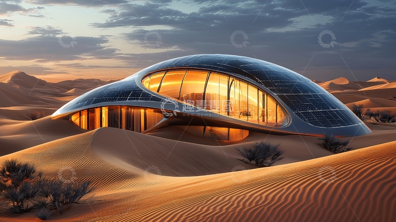 高清大图下载【趣麦麦图】沙漠中的未来住宅