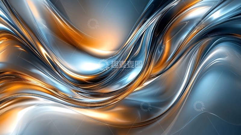 高清大图下载【趣麦麦图】金属质感流体