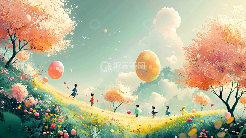 高清大图下载【趣麦麦图】梦幻春日田园