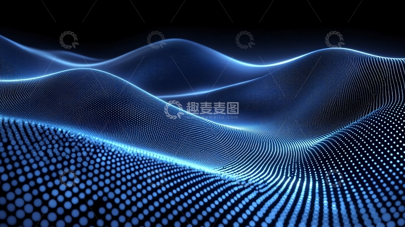 高清大图下载【趣麦麦图】蓝色波浪抽象背景