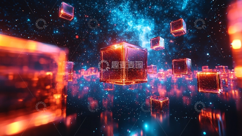 高清大图下载【趣麦麦图】宇宙空间立方体
