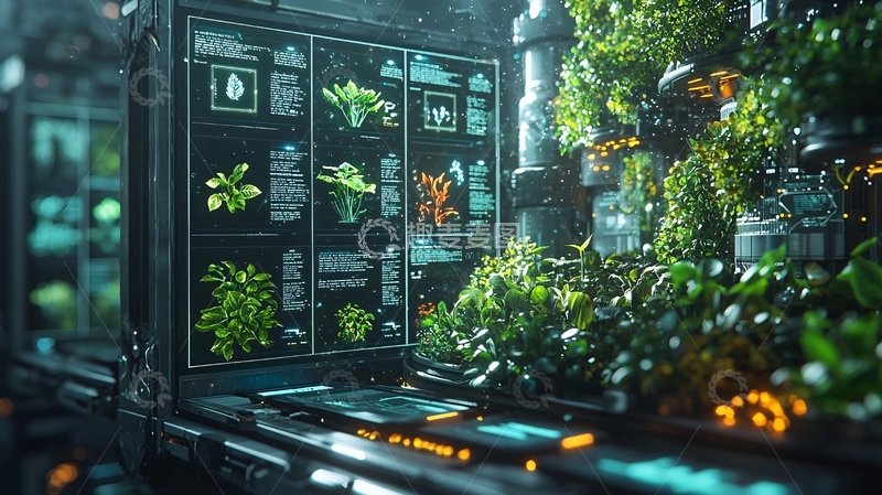 高清大图下载【趣麦麦图】未来科技植物培育