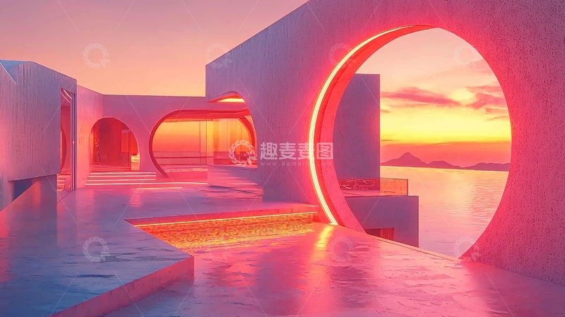 高清大图下载【趣麦麦图】粉色建筑