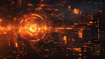 橙色科技感未来背景