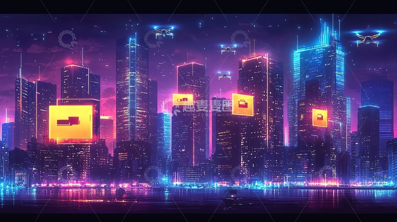 高清大图下载【趣麦麦图】未来都市夜景332