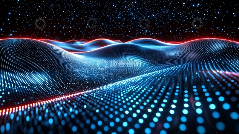 高清大图下载【趣麦麦图】蓝色科技感波浪