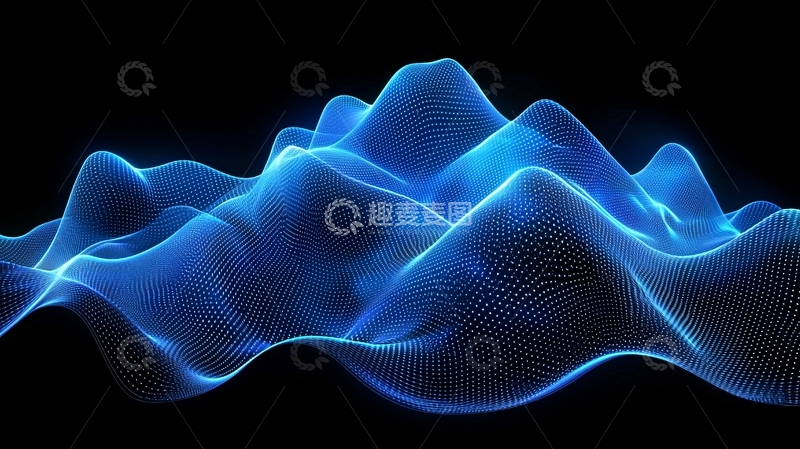 高清大图下载【趣麦麦图】蓝色光波山峦