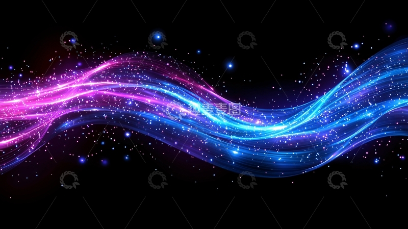 高清大图下载【趣麦麦图】梦幻紫色蓝色光波