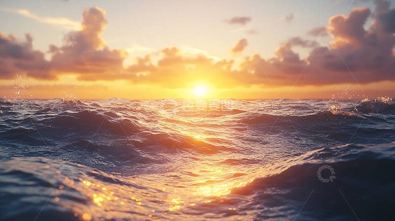 高清大图下载【趣麦麦图】大海日落