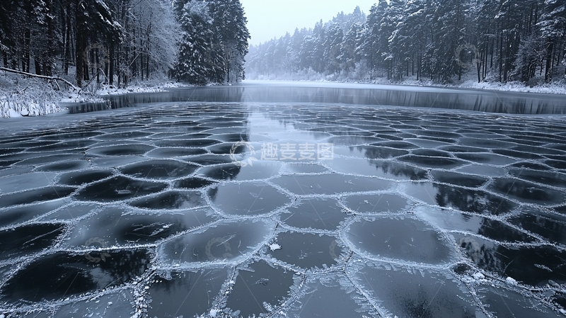 高清大图下载【趣麦麦图】冰面龟裂纹理