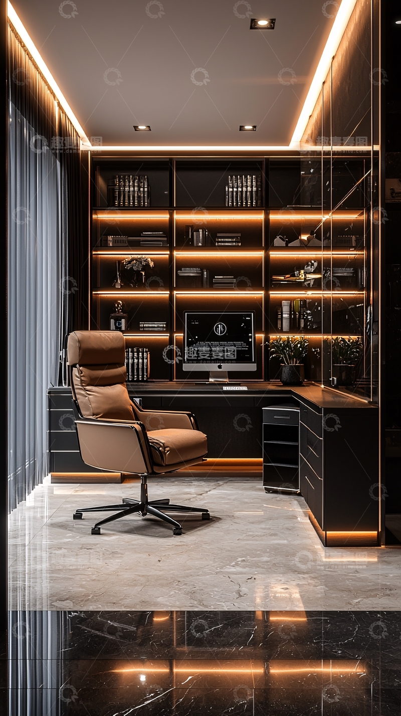 高清大图下载【趣麦麦图】高端大气书房设计