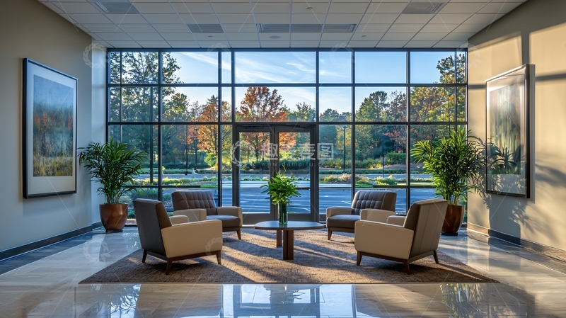 高清大图下载【趣麦麦图】办公大楼明亮休息区