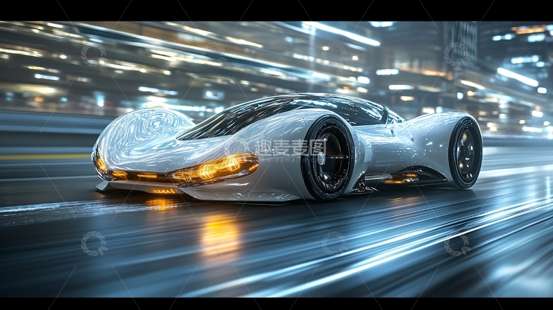 高清大图下载【趣麦麦图】未来都市跑车
