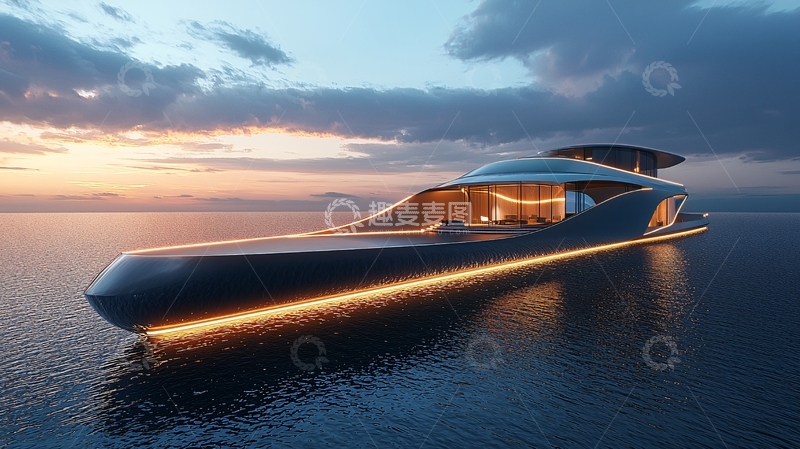 高清大图下载【趣麦麦图】未来感超跑游艇