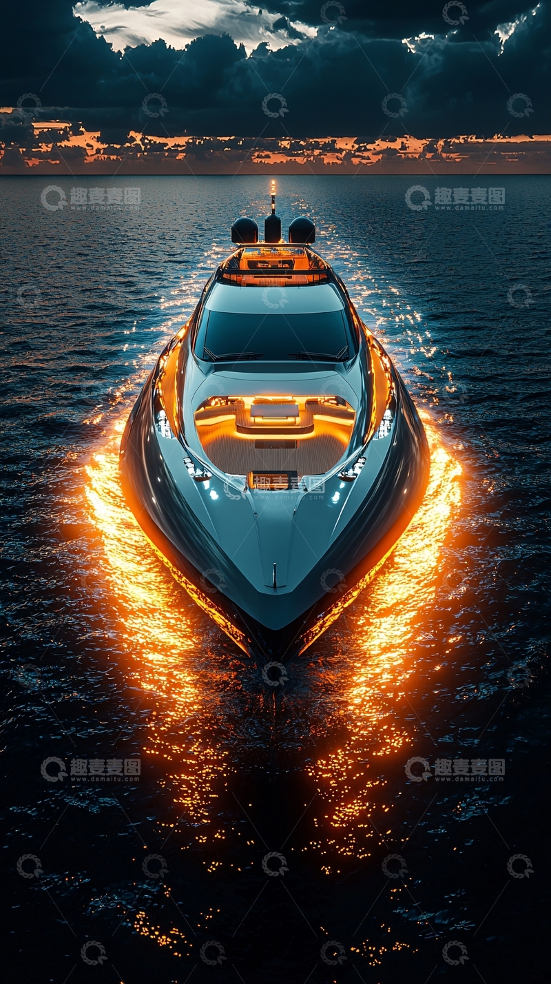 高清大图下载【趣麦麦图】豪华游艇夜景