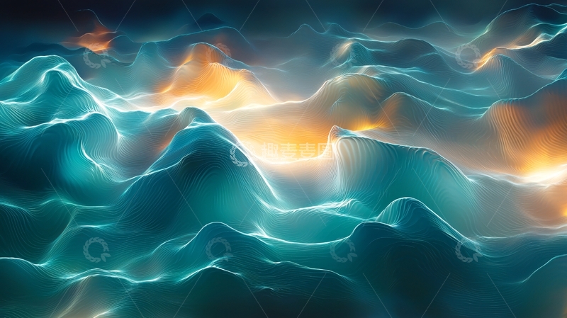 高清大图下载【趣麦麦图】抽象光影山脉